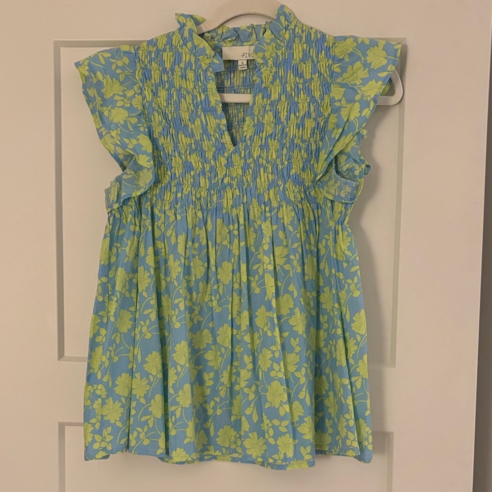 Pinch Blue and Green Patterned Top